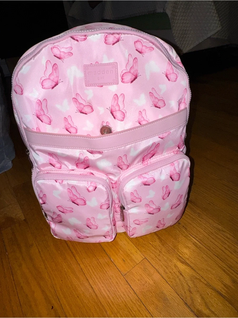 Madden Girl Pink Butterfly Kids Backpack